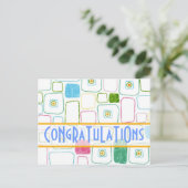 Carte Postale Carrés en orange, CoNgRaTuLaTiOns (Debout devant)