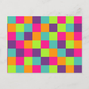 Carte Postale Carrés géométriques colorés