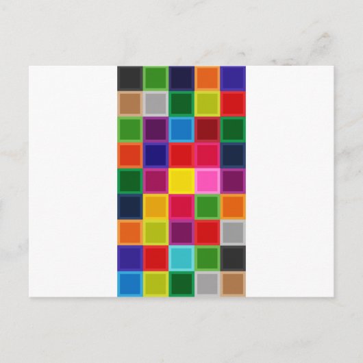 Carte Postale Carrés multicolores et rayures Girly (Devant)