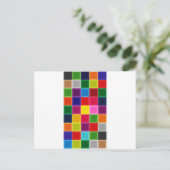 Carte Postale Carrés multicolores et rayures Girly (Debout devant)