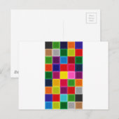 Carte Postale Carrés multicolores et rayures Girly (Devant / Derrière)