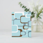 Carte Postale carrés rétro bleu clair (Debout devant)