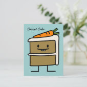 Carte Postale Carrot Cake tranche de dents de lapin glaçage dess (Debout devant)