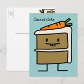 Carte Postale Carrot Cake tranche de dents de lapin glaçage dess (Devant / Derrière)