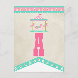 Carte Postale Carrousel Anniversaire Fête Pennant Bund