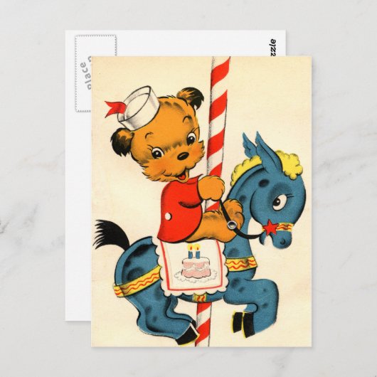 Carte Postale Carrousel d'anniversaire (Devant / Derrière)