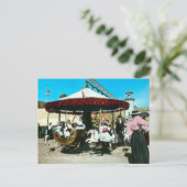 Carte Postale Carrousel de Coney Island années 1890 Lanterne Mag (Debout devant)