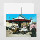 Carte Postale Carrousel de Coney Island années 1890 Lanterne Mag (Devant / Derrière)