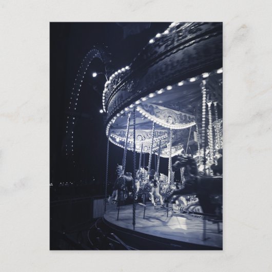Carte Postale Carrousel noir et blanc (Devant)
