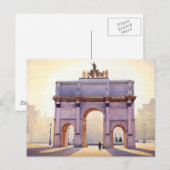 Carte Postale Carrousel Paris Aquarelle (Devant / Derrière)