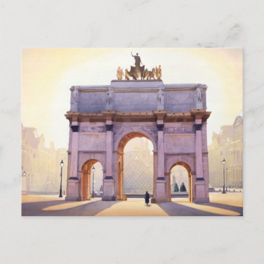 Carte Postale Carrousel Paris Aquarelle (Devant)
