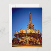 Carte Postale Carrousel, Tour Eiffel, Paris, France (Devant / Derrière)