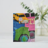 Carte Postale Cars and Trucks mixed media collage (Debout devant)