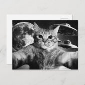 Carte Postale Cartão Postal Cat Space (Devant / Derrière)