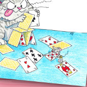 Carte postale Carte Chat Cute Castle