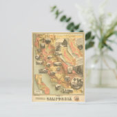 Carte postale Carte de Californie vintage (Debout devant)