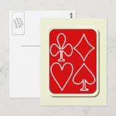 Carte postale Carte de jeu rouge (Devant / Derrière)