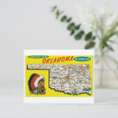 Carte postale Carte de l'État de l'Oklahoma (Debout devant)