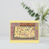 Carte postale Carte de l'État du Kansas (Debout devant)
