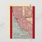 Carte postale Carte de l'État du Vintae de Califor (Devant / Derrière)