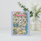Carte postale Carte de l'État du Wisconsin (Debout devant)