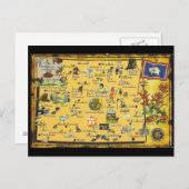 Carte postale Carte de l'État du Wyoming (Devant / Derrière)