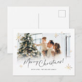 Carte postale Carte de Noël blanche (Devant / Derrière)