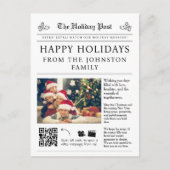 Carte postale Carte de Noël du journal QR Code (Devant)