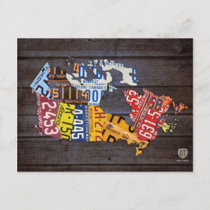 Carte postale Carte de plaque canadienne