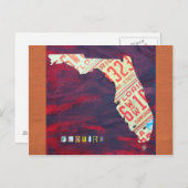 Carte postale Carte de plaque de licence Floride (Devant / Derrière)