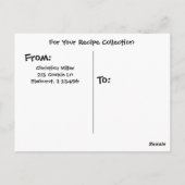 Carte postale Carte de recette à puce de chocolat (Dos)