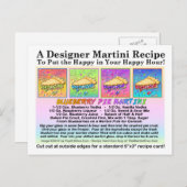 Carte postale Carte de recette Blueberry Pie Marti (Devant / Derrière)