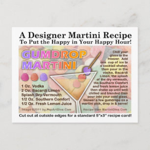 Carte postale Carte de recette Gumdrop Candy Marti