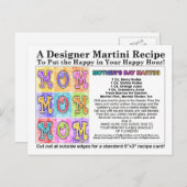 Carte postale Carte de recette Martini de la fête  (Devant / Derrière)