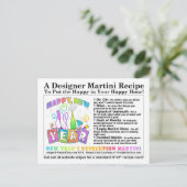 Carte postale Carte de recette Martini Résolution  (Debout devant)