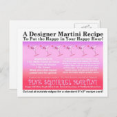 Carte postale Carte de recette Pink Squirrel Marti (Devant / Derrière)