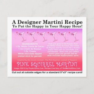 Carte postale Carte de recette Pink Squirrel Marti