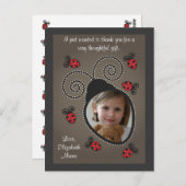 Carte postale Carte de remerciements Ladybug (Devant / Derrière)