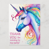 Carte postale carte de remerciements Whimsical Uni (Devant)