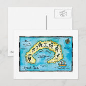 Carte postale Carte des trésors de l'île du crâne  (Devant / Derrière)