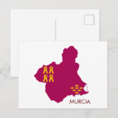 Carte Postale Carte/drapeau de Murcie (Devant / Derrière)