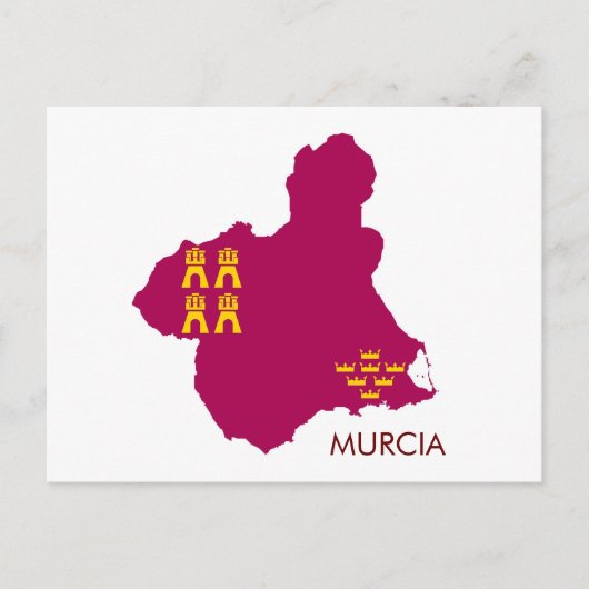 Carte Postale Carte/drapeau de Murcie (Devant)