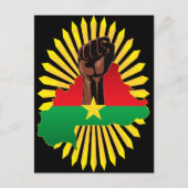 Carte Postale Carte, Drapeau et Poing de la Révolution du Burkin (Devant)