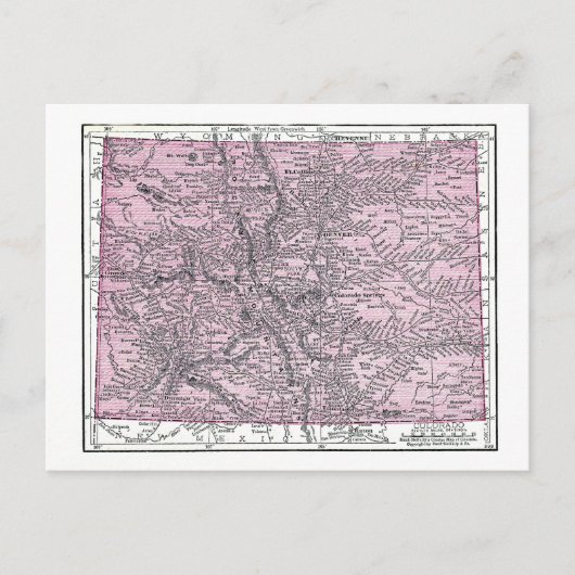 Carte postale : Carte du Colorado, 1921 (Devant)
