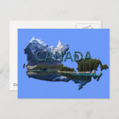 Carte postale Carte du paysage du Canada (Devant / Derrière)