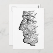 Carte postale "Carte du visage" (Devant / Derrière)
