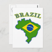 Carte Postale Carte/Indicateur BRAZIl (Devant / Derrière)