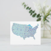 Carte postale Carte Interstate États-Unis (Debout devant)