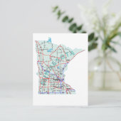 Carte postale Carte Interstate Minnesota (Debout devant)