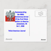 Carte Postale ..Carte postale 400e Anniv. Premier polonais - Cus (Dos)